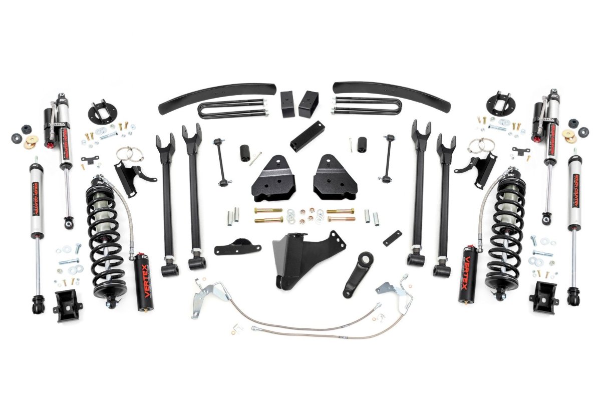 Ford F-350 Super Duty Suspension Lift Kit - Front + Rear - Rough Country - 6 Inch Lift Kit | Diesel | 4 Link | C/O Vertex - '08-'10